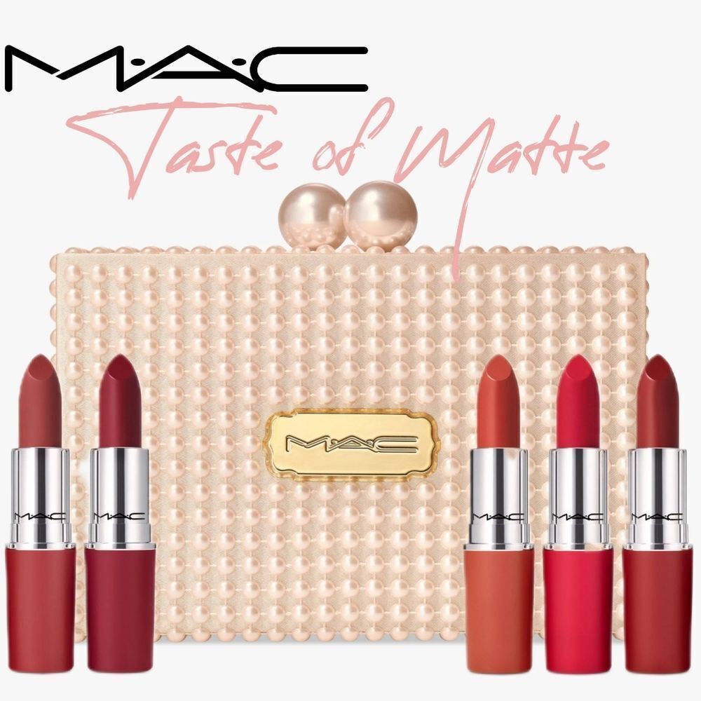 MAC Taste of MAC 5 Piece Full Size Lipstick Set with Pearl Case
